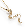 Brass Initial Pendant Necklaces NJEW-I230-24G-S-2