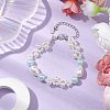 Glass Shell Pearl & ABS Plastic Imitation Pearl Beaded Bracelets for Women BJEW-JB10597-2