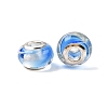 Mixed Styles Handmade Lampwork Large Hole Rondelle European Beads LPDL-L003-03-2