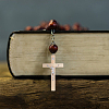 6Pcs 3 Colors Religion Cross Wood Big Pendants WOOD-DC0001-18-5