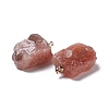 Natural Strawberry Quartz Pendants G-I295-02G-06-3