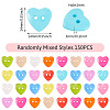 150Pcs Acrylic Heart Buttons BUTT-TA0001-38-4