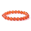 Natural Carnelian Beaded Stretch Bracelets B072-4-2