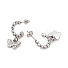 304 Stainless Steel Ring with Butterfly Dangle Stud Earrings EJEW-B018-01P-2