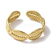 Vacuum Plating 201 Stainless Steel Shell Open Cuff Rings for Women RJEW-C092-01G-2