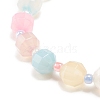 Natural Agate Round Beaded Stretch Bracelet with Glass Seed BJEW-JB08195-01-5