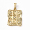 Rack Plating Brass Cubic Zirconia Pendants KK-M236-17G-1