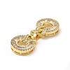 Rack Plating Brass Pave Clear Cubic Zirconia Fold Over Clasps X-KK-G458-05G-3