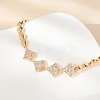 Brass Micro Pave Cubic Zirconia Link Chain Bracelets KK-R217-39G-3