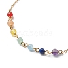 Chakra Theme Natural Mixed Gemstone Link Anklets AJEW-AN00520-2
