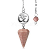 Natural Rhodonite Dowsing Pendulum Big Pendants PW-WG0D6A7-04-1