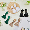 FIBLOOM 4 Pairs 4 Colors Polyester Tassel Dangle Stud Earrings EJEW-FI0002-41-5