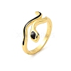 Brass Enamel Cuff Rings for Women RJEW-F188-04G-01-4