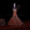 Natural Rose Quartz Witch Brooms Pendant Decorations PW-WG0D0C3-01-1