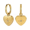 Titanium Steel Heart with Sun Dangle Hoop Earrings for Women JE921A-1