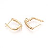 Brass Micro Pave Cubic Zirconia Hoop Earring Finding KK-N261-38G-2