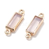 Brass Pave Glass Connector Charms KK-M102-50G-02-2