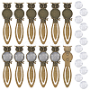 12Pcs Owl Vintage Tibetan Style Alloy Bookmarks Cabochon Settings AJEW-HY0002-05-1