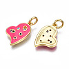 Brass Micro Pave Cubic Zirconia Enamel Charms ZIRC-Q200-024C-NF-2