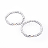 2Pcs Natural Howlite Stretch Bracelets Set BJEW-JB08673-02-4