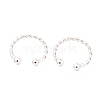Rhodium Plated 925 Sterling Silver Cuff Earrings EJEW-H124-10P-1