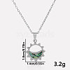 Stylish 304 Stainless Steel Pave Natural Paua Shell Crescent Moon Sun Pendant Necklaces BR0389-1-1