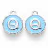 Platinum Plated Alloy Enamel Charms ENAM-S118-04Q-P-1