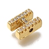 Rack Plating Brass Micro Pave Clear Cubic Zirconia Beads KK-G500-30G-H-2