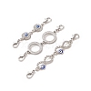 3Pcs 3 Styles Zinc Alloy Crystal Rhinestone Double Lobster Claw Clasps FIND-JF00103-1