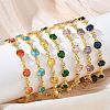 Brass Micro Pave Cubic Zirconia Link Cahin Bracelets for Women BJEW-A172-01G-1