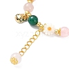 Natural Rose Quartz Beads Stretch Bracelets for Women BJEW-JB11360-01-3