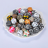 Colorful Pattern Printed Silicone Beads SI-JX0022A-10-6