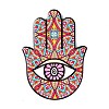 Hamsa Hand/Hand of Miriam with Evil Eye Pattern Porcelain Cup Mats DJEW-H008-01C-1