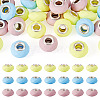 30Pcs Spray Painted Faceted Resin European Beads RESI-TADJ0001-05B-1