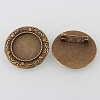 Vintage Alloy Brooch Cabochon Bezel Settings X-PALLOY-O038-32AB-NF-1