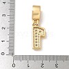 Brass Clear Cubic Zirconia European Dangle Charms KK-R003-01G-01-4