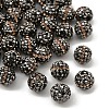 Round Grade A Rhinestone Clay Pave Beads RB-O027-02-1