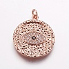 Brass Micro Pave Cubic Zirconia Pendants ZIRC-E143-67-2