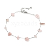 Natural Mixed Gemstone Chips Beaded Anklet with 304 Stainless Steel Chains for Women AJEW-Z008-01-2