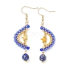 Natural Lapis Lazuli Dangle Earrings EJEW-MZ00544-01-2