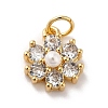 Rack Plating Brass Micro Pave Cubic Zirconia Charms KK-A160-22A-G-1