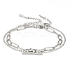 Tarnish Resistant 304 Stainless Steel Paperclip Chains & Cable Chain Bracelet Sets AJEW-U005-05E-P-1