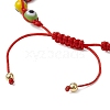 Adjustable Lanmpword Evil Eye Braided Bead Bracelet BJEW-JB11059-03-4