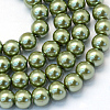 Baking Paint Pearlized Glass Pearl Round Bead Strands X-HY-Q003-10mm-49-1