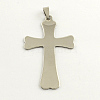 Non-Tarnish 201 Stainless Steel Cross Stamping Blank Tag Big Pendants STAS-S030-06-1