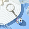 Round Glass Beads Keychain KEYC-YW00066-06-1