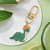 Alloy Enamel Dinosaur Pendant Decorations HJEW-JM02695-02-1