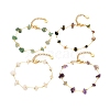 Natural Mixed Gemstone Chip Beaded Bracelet for Girl Women BJEW-JB06983-1