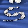 Textured 316L Surgical Stainless Steel Link Chain Bracelets for Women BJEW-D454-03P-2