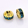 Brass Rhinestone Spacer Beads RB-A014-Z8mm-06G-2